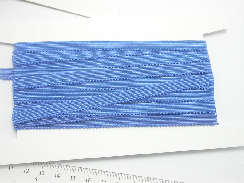 8mm Elastic 516 Picot Edge 20 yards Stretch Ratio 1:3 Blue Red Peach or Nude