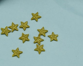 10 mini stelle applicate a stella da 1/2" termoadesive in oro metallizzato