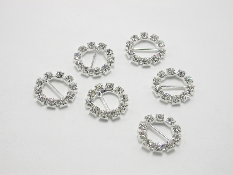 Mini Slide Buckles With Crystal Rhinestones Ribbon Sliders Etsy
