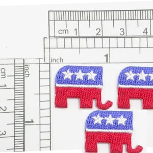 3 x Republican Party Elephant Iron On Patch Applique