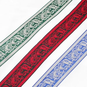 Celtic Beastie Jacquard Band 1 1/4 "(31,75 mm) SCA Wahl von 3 Farben Polyester 3 Yards