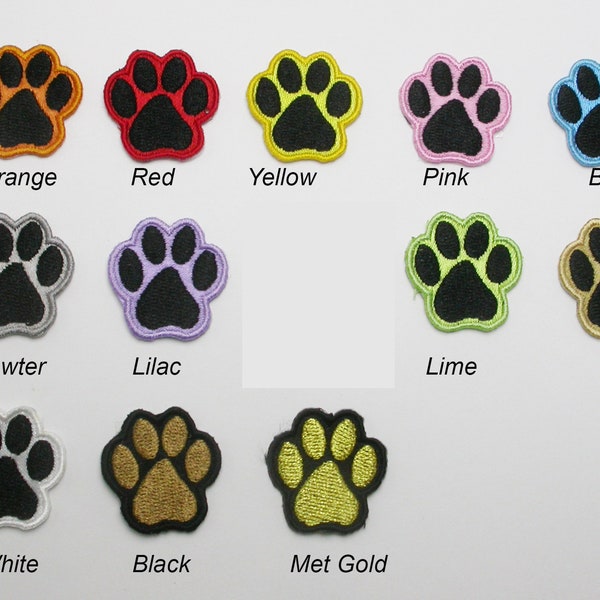 Paw Print Iron On Patch Applique - Puppy Paw Prints 1" 25mm