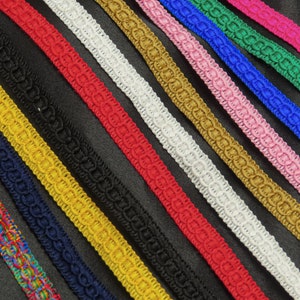 Flat Braid 1/2&quot; 12.5mm Bright Colors Sewing Trim 5 Yards & Up
