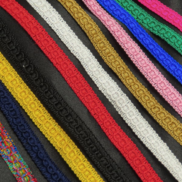 Flat Braid 1/2" 12.5mm Bright Colors Sewing Trim 5 Yards & Up