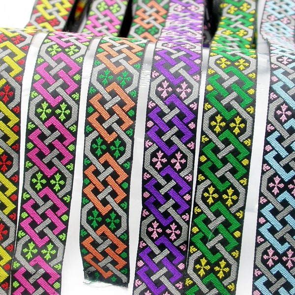 Jacquard Ribbon 1" (25mm) Fortius Per Yard Renaissance Medieval Costume border