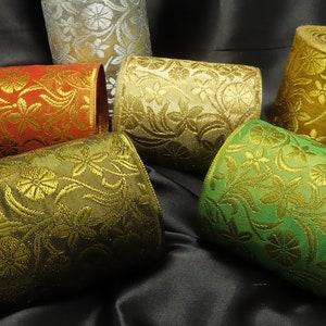Jacquardband 10cm Metallic Florian Woven Border