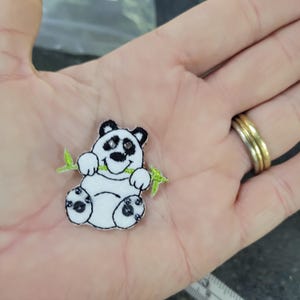 Panda Iron On Patch with Bead & Sequin Detail