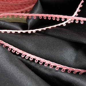 Trança Picot Minúscula 3/16" Rosa Rosa 10 Metros