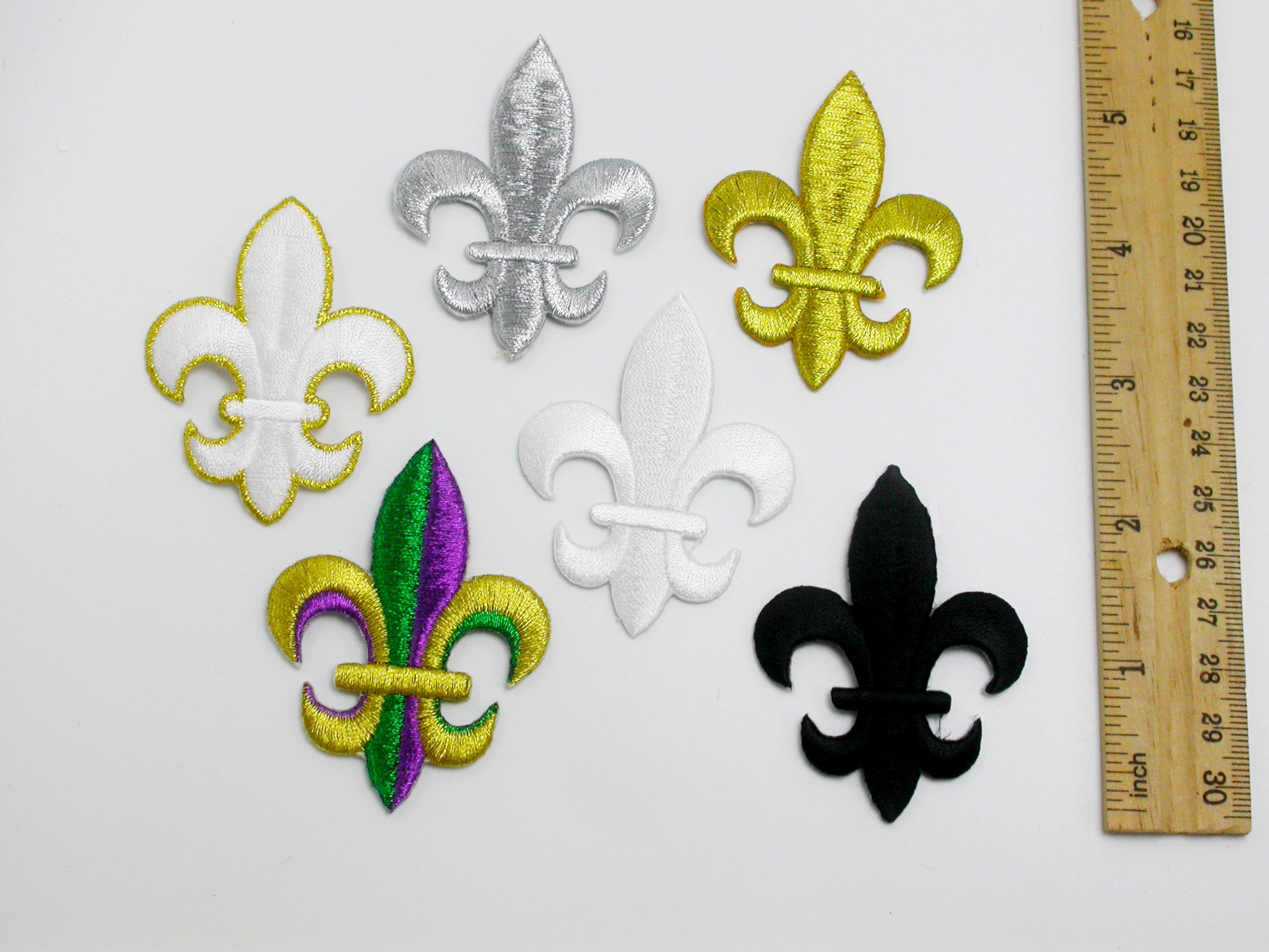 Mardi Gras Fleur De Lis Sequin Applique/Patch - Purple Multi - Trims By The  Yard