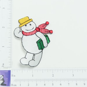 6 Pack -  Snow Man Patch Scarf & Gift Iron On Patch Applique