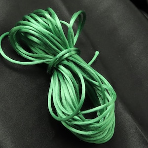 10 Meter - 2mm Satin Rattail Kordel Rattail Rattail Rattail Schmuck Machen Makramee Borte GRÜN