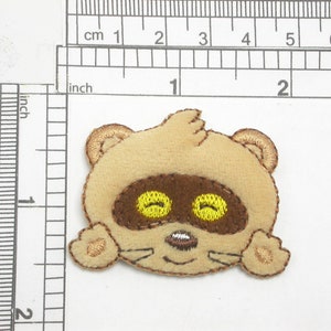 Raccoon Face Iron on Embroidered Applique Patch