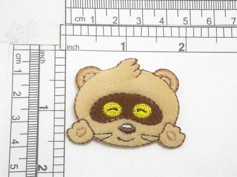 Raccoon Face Iron on Embroidered Applique Patch