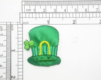 St Patricks Hat Patch Embroidered iron On Applique 1 3/8" x 1 1/2"