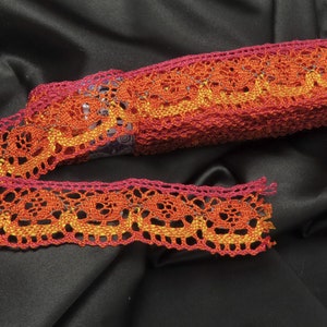 Häkelspitze 1 5/8 "41mm Polyester Cluny Nähgarn Orange & Pink Nähhandwerk Klöppelmaschine Großbestand