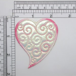 Heart Funky Heart Patch Holographic Embroidered Iron On Patch Applique