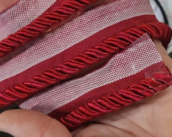 3/8" Cord Red Cord edge on 7/8" XL Lip (20mm) High End Priced Per Yard