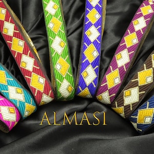 Jacquard Ribbon Metallic 1&quot; 25mm Almasi  Per Yard