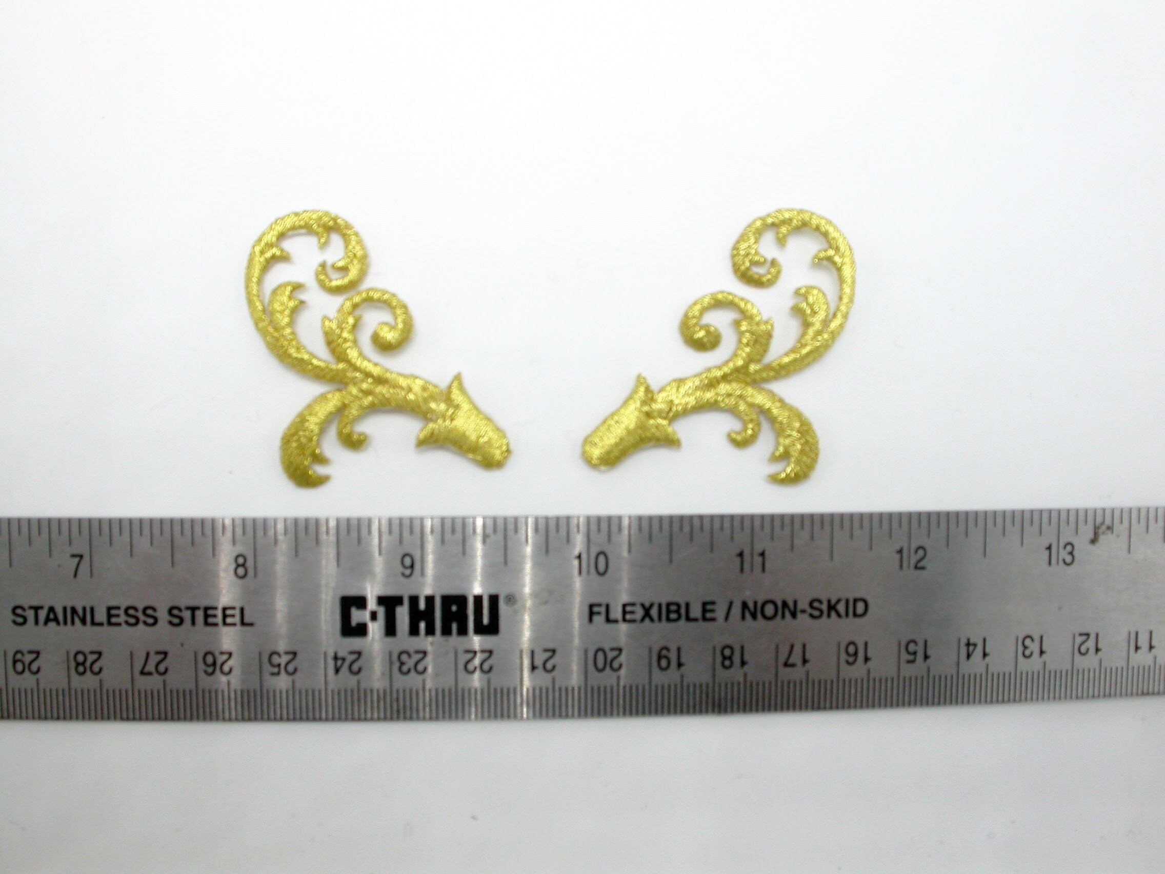 Pair Decorative Scrolls Metallic - 2