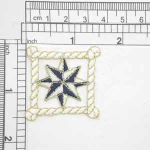 Nautical Star in Rope Iron on Applique  Measures 2 1/8&quot; across x 2 1/8&quot; high