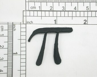 Pi Symbol Embroidered Iron On Applique (1.5" x 1.25")