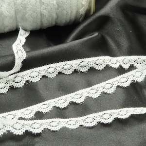 9/16" White Poly Raschel Scalloped Lace 25 Yards - soft