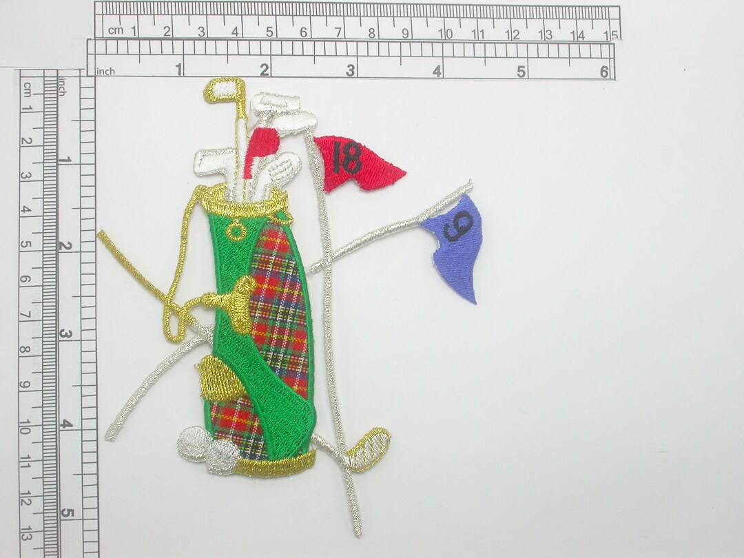 Golf Bag Patch With Numbered Flags Iron on Embroidered Applique