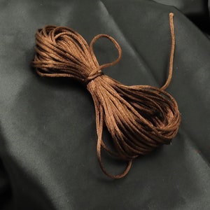 10 Meter - 2mm Satin Rattail Kordel Rattail Rattail Rattail Schmuck machen Makramee Zopf braun