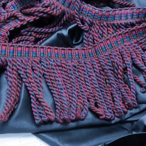 Bullion Fringe 6&quot; (152mm)  Blue Wine & Green Kilt Tartan Scot looking 4 Yards