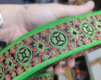 Nastro Jacquard 1 1/2" (38 mm) Stile Rinascimentale *Colori* tagliato su misura