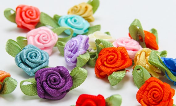 Craft Embellishments: Rose: Blues: 6pk Craft Embellishments: Rose: Blues: 6pk