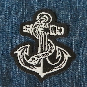 Anchor patch with rope Iron on  woven applique