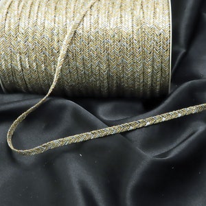 Braid 1/4&quot; 6mm Silver & Bright Gold Per 10 Yards