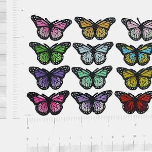 Monarch Butterfly Iron On Patch Applique -  1 5/8&quot; x 7/8&quot;  (41mm x 22mm)