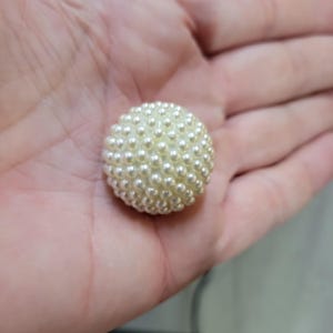 Seed Pearl Cluster Button Dome Off White Metal  Shank 28mm High End Designer