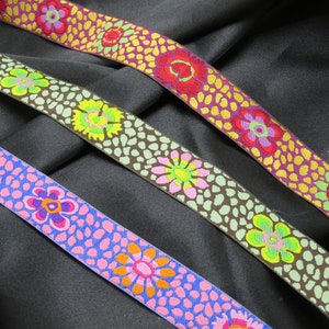 Fita Jacquard 7/8" 22mm Flor da Guiné *Cores* por jarda