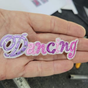 Dancing Rhinestone Embroidered Iron-On Applique