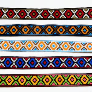Fita Jacquard 5/8" Diamantes Maias Por 9 Metros - Fita Jacquard Tecido
