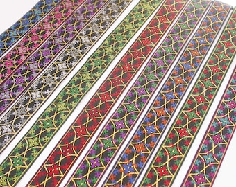 Fleur De Lys Jacquard Ribbon: Metallic Mardi Gras Trim, 1" (3 Yards)
