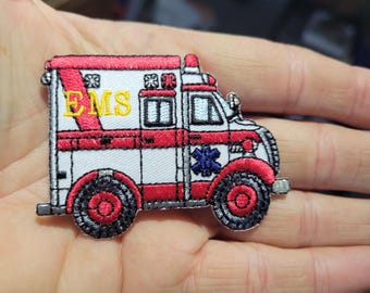 EMS Paramedic Ambulance Patch - Embroidered Iron On Applique