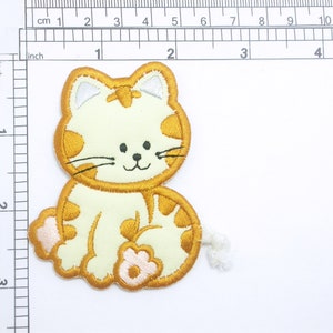 Cat Patch with Rope Tail Iron On Embroidered  Applique
