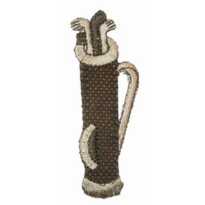 Golf Bag  and Clubs Iron on Applique 3 1/4&quot; high approximately