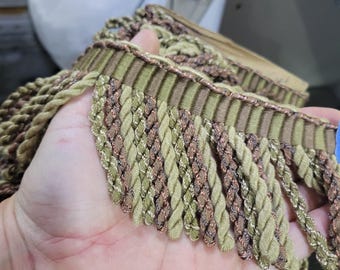 DÉCOPRO 3 Basic Trim Solid Collection Satiny Bullion Fringe Trim # BFS3, Sandstone Beige #A10 (light Tan Beige) 27 Yards (82 Ft/25m) - UK