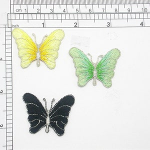 Schmetterling Patch 1 5/8" Schattiertes Bügeleisen auf bestickter Applikation