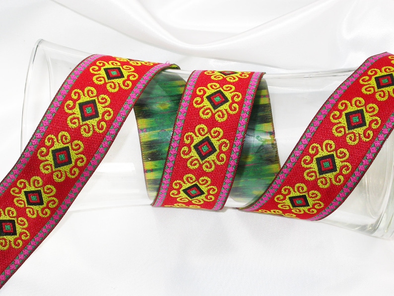 Persian Ribbon Red Persian Jacquard Ribbon 1 1/2