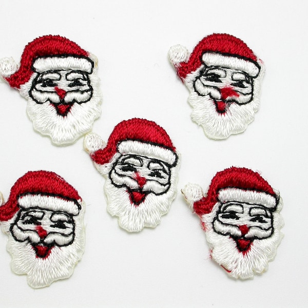 Santa Face Iron On Patch Applique Embroidered 5 OR 10 Pack
