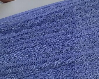 Wedgewood Blue Scalloped Lace Trim, 3/8 inch, 100 Yard Bolt