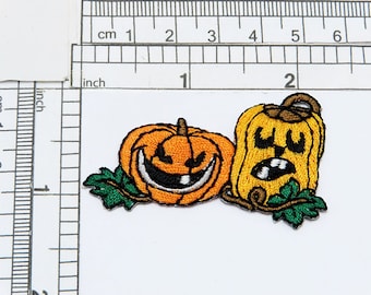 Gesticktes Jack O Lantern Kürbis Aufnäher - Halloween Applikation