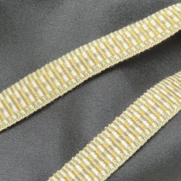 Braid 3/8" (10mm) Fancy Mustard Grey Ivory Priced Per yard