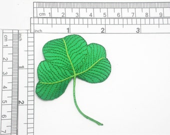 Shamrock Patch Embroidered Iron On Applique 2 7/8" high x 2 1/4"